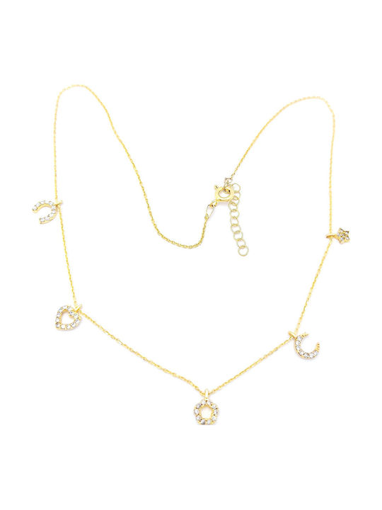 PS Silver Horseshoe from Gold Plated Silver with Zircon