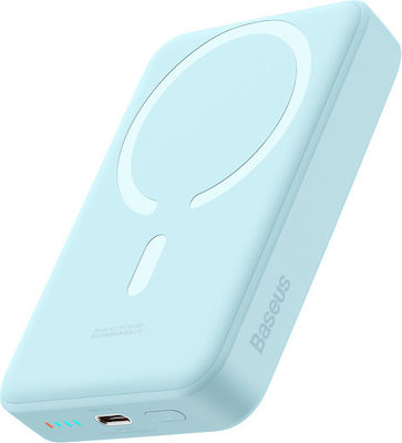 Baseus Magnetic Mini MagSafe Power Bank 10000mAh 30W cu Port USB-C Albastru deschis