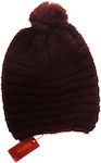 Biston Knitted Beanie Cap Burgundy