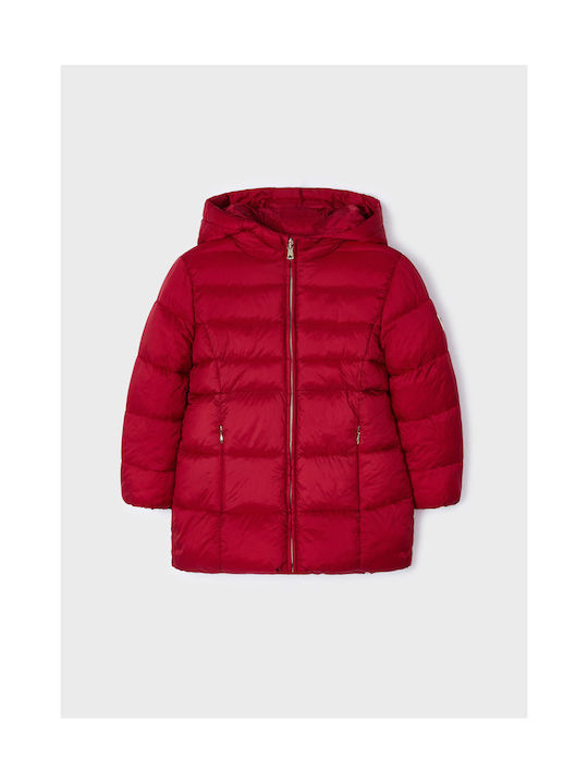 Mayoral Kids Casual Jacket Long with Hood Red