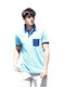 Polo Short Sleeve Blouse Light Blue