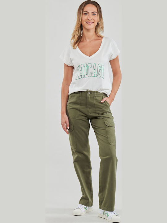 Only Damen Stoff Cargo Hose Khaki