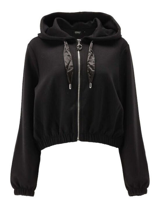 Only Women's Cropped Hooded Cardigan Black