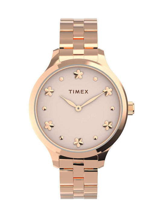 Timex Peyton Women's Watch with Pink Gold Metal Bracelet