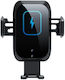 Car Mobile Mount with Clip-Peg and Wireless Charging Black