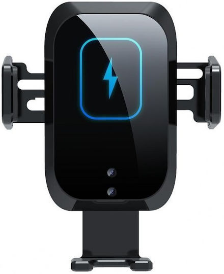 Car Mobile Mount with Clip-Peg and Wireless Charging Black