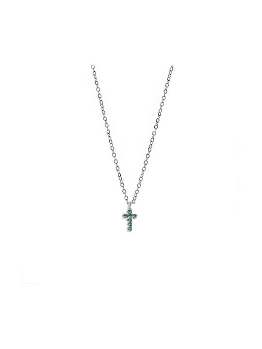 Senza Damen Kreuz aus Silber mit Kette