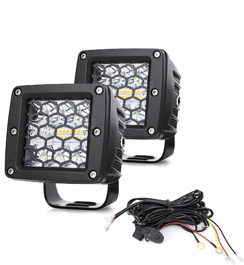 Square Headlights Car LED Mazda 2 Mercedes-Benz V Mitsubishi Pick-up with White Lighting 2pcs
