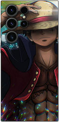 Samsung Galaxy S23 Ultra - Σχέδιο One Piece Luffy (Μαύρη Σιλικόνη)