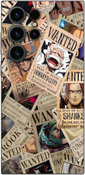 Samsung Galaxy S23 Ultra - Σχέδιο One Piece Wanted Posters (Μαύρη Σιλικόνη)