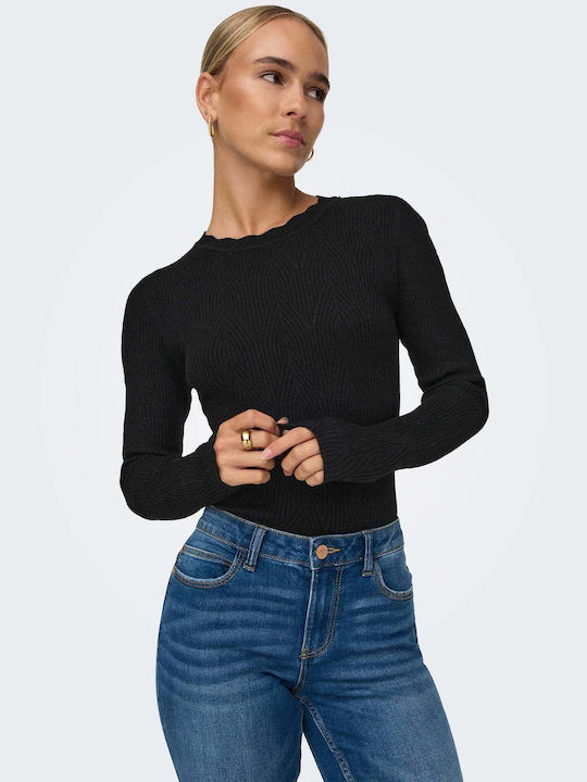 Only Damen Langarm Pullover Schwarz