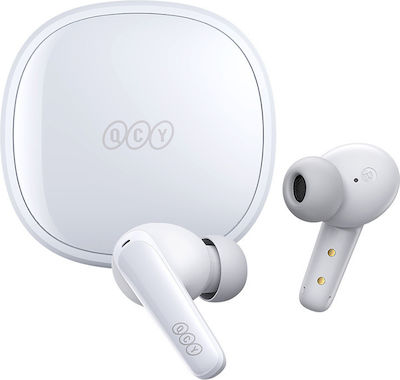 QCY T13X In-ear Bluetooth Handsfree Ακουστικά με Θήκη Φόρτισης Λευκά