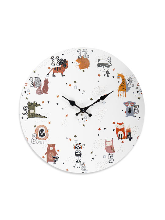 Koopman Kids Wooden Wall Clock 33x33cm