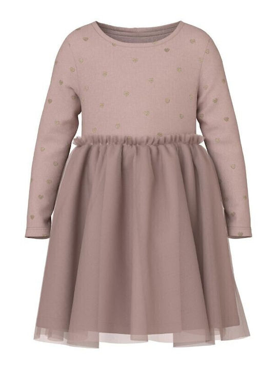 Name It Παιδικό Φόρεμα Μακρυμάνικο Τούλινο Mauve