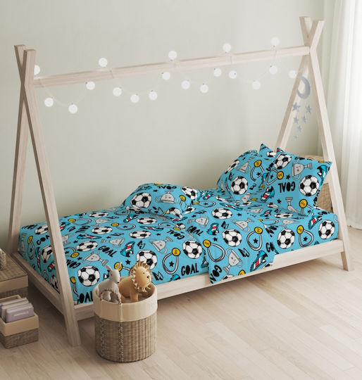 Cokitex Комплект чаршафи Единично Памучни Син 165x270см 2бр