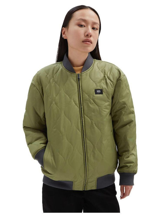 Vans Women's Short Bomber Jacket for Spring or Autumn Green