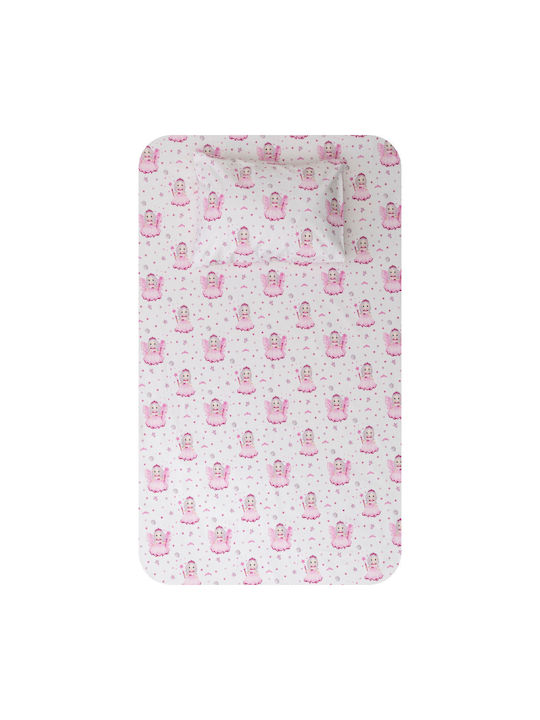Borea Fairy Baby Sheets Set Crib Cotton Pink 12...