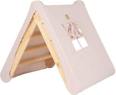 Meow Baby Spielplatz Zubehör Tent for Ladder, Pikler, Viscose,Linen aus Holz Rosa