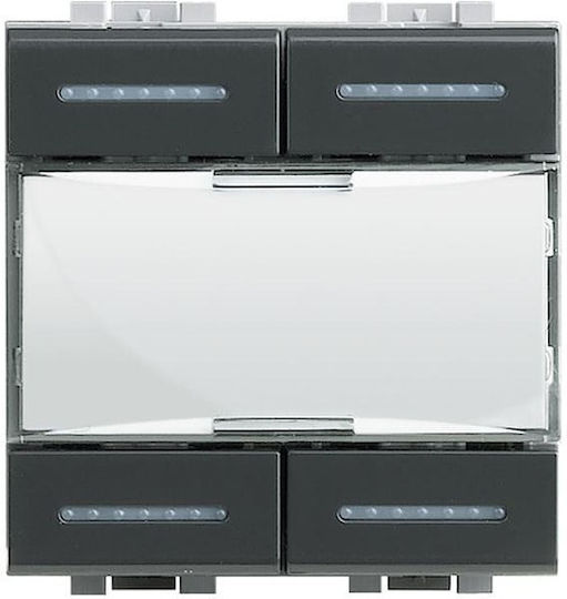 Bticino Recessed Wall Switch Lighting Quadruplicate without Frame Gray