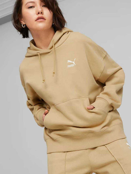 Puma Women's Long Hooded Sweatshirt Beige