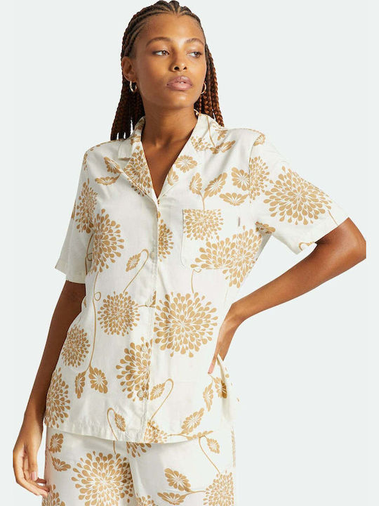Brixton Mâneca scurta Femei Cămașă Bej Floral