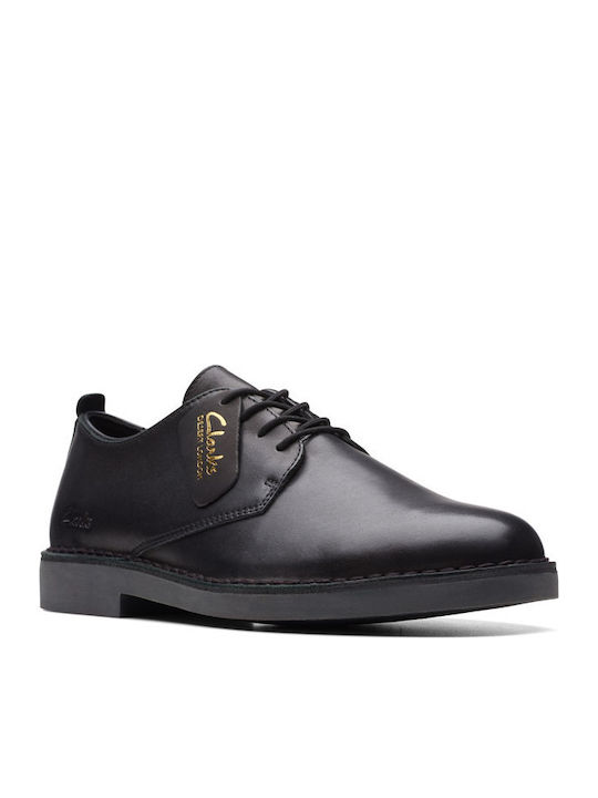 Clarks Desert Lon Evo Men's Leather Casual Shoes Black