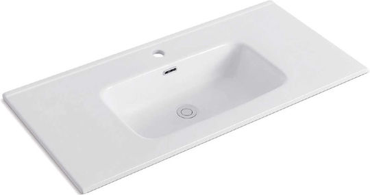 KLP Piccolo Deasupra Blatului Chiuvetă Porțelan 101.5x46.5x17cm Alb