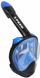 Speed Μάσκα Θαλάσσης Σιλικόνης Full Face με Αναπνευστήρα L/XL σε Μπλε χρώμα