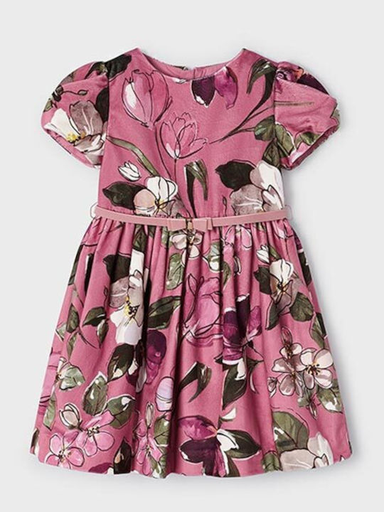 Mayoral Children's Dress Short Sleeve Velvet Fl...