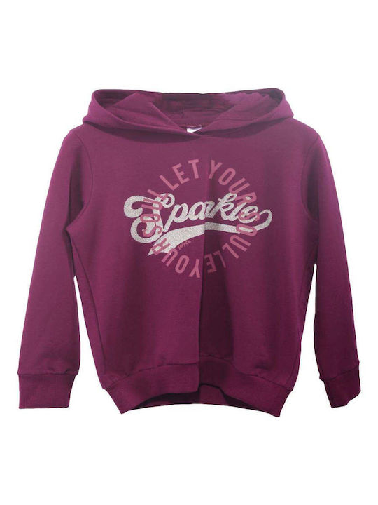 Kinder-Sweatshirt mit Kapuze Lila Sparkle