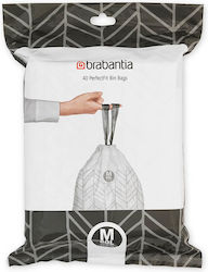 Brabantia Trash Bags Capacity 60lt with Drawstring PerfectFit 40pcs White