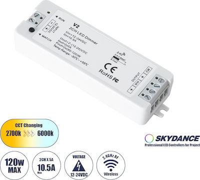 GloboStar V2 Skydance Fără fir Dimmer și controler pentru Alb reglabil RF: RF (Radiofrecvență) Mână 71564