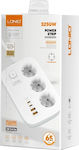 Ldnio 3-Outlet Power Strip with USB White