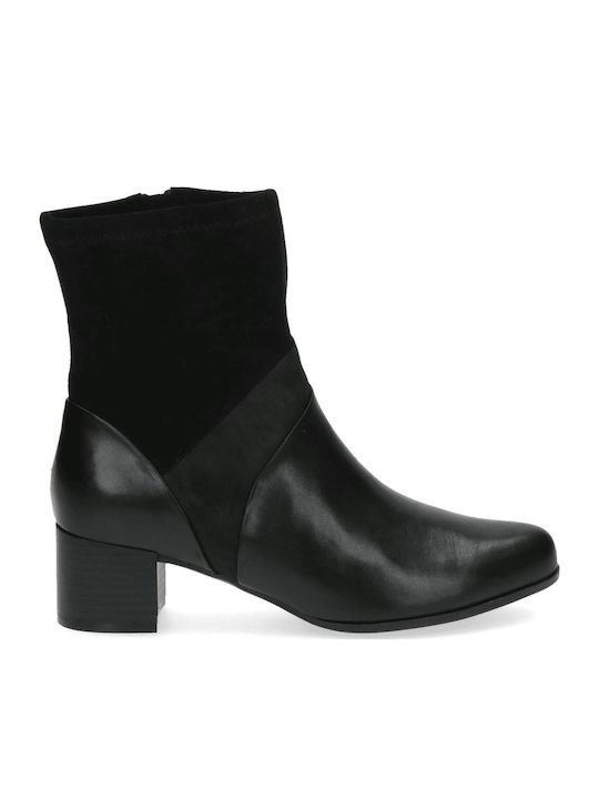 Leder Stiefeletten Damen Schwarz
