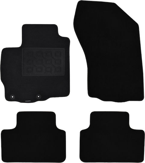 Set of Front and Rear Mats 4pcs for Peugeot 4008 Citroen C4 Aircross Black