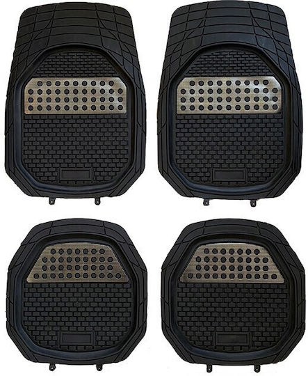 Set of Front and Rear Mats 4pcs Tray Type for Mazda 2 Black