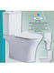Domistyle Sifnos Stehende Toilette mit Spülung Weiße