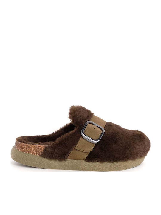 Scholl Winter Women's Slippers with Fur Green