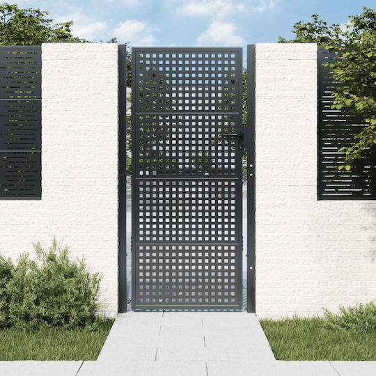 vidaXL Metal Fence Gate in Gray Color 1.05x2.25m