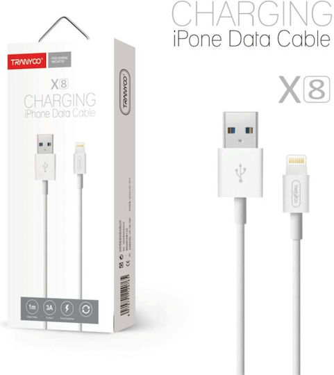 Tranyoo X8 USB-A zu Lightning Kabel Weiß 1m