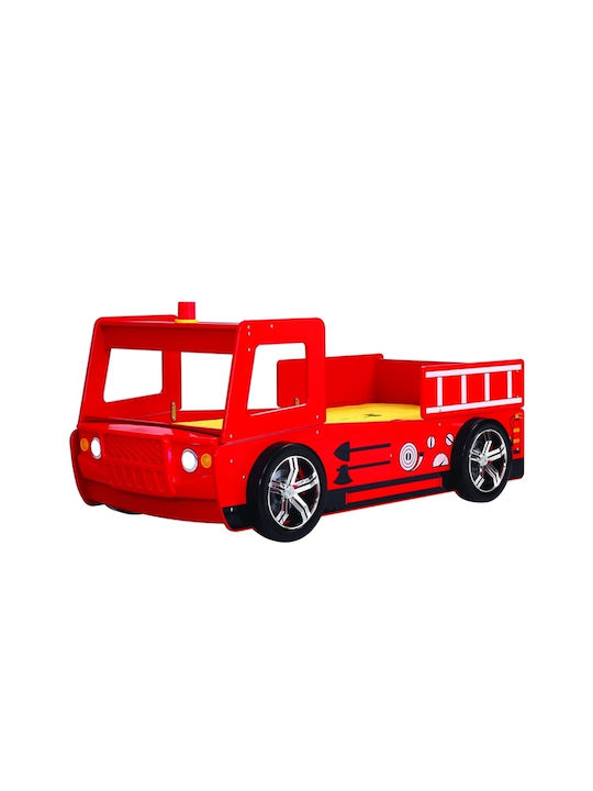 Παιδικό Κρεβάτι Αυτοκίνητο Μονό Κόκκινο για Στρώμα 90x190cm