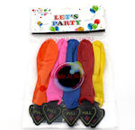 Set 5 Balloons Mehrfarbig Rund mit LEDs 30cm