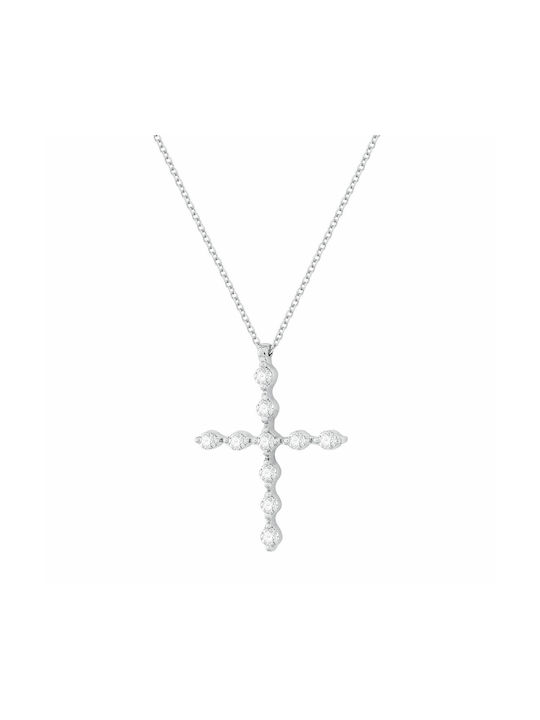 Kiriakos Gofas Women's White Gold Cross 18K