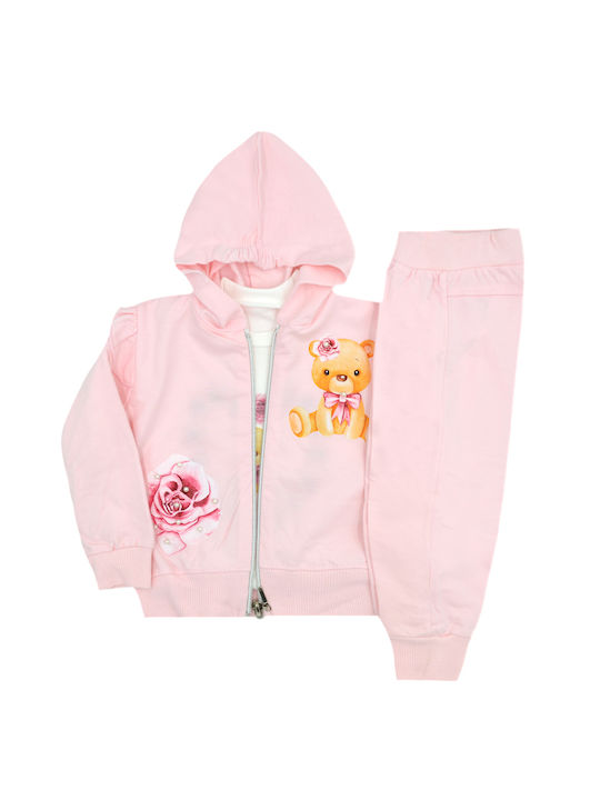 Extan Bebe Kids Sweatpants Set Pink 3pcs