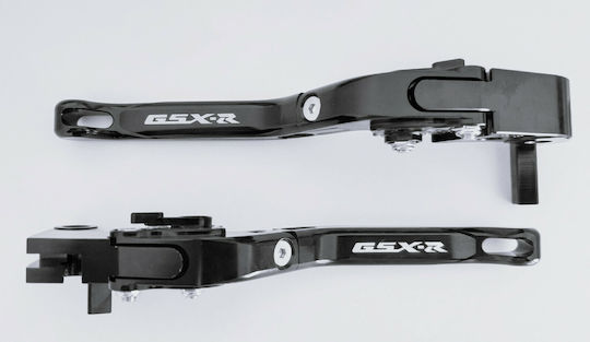 Set of Motorcycle Brake/Clutch Levers Flexible Adjustable for Suzuki GSX-R 750 Black GSRMY35