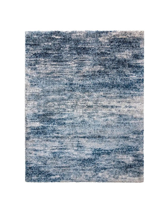 Saray Home Rug Rectangular Shaggy Blue-ivory
