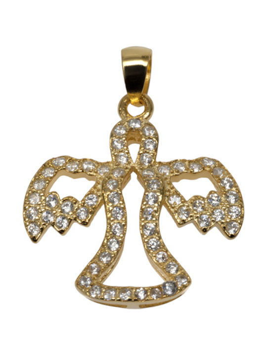 Tribute Charm from Gold Plated Silver with Zircon