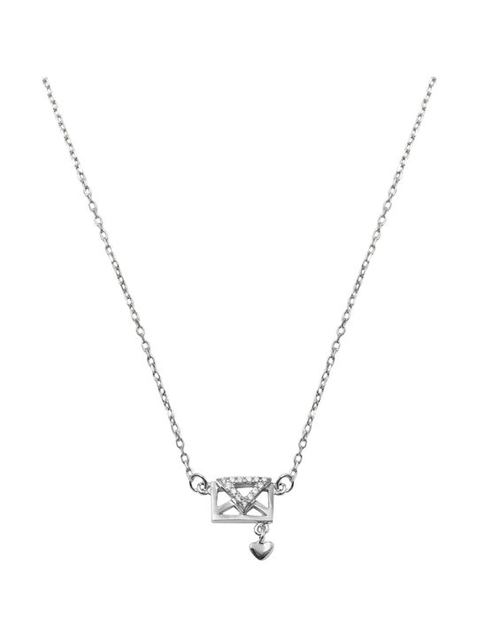 Tribute Necklace from Silver with Zircon