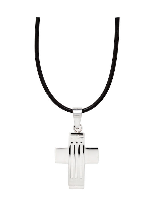 Tribute Men's Cross from Steel with Chain