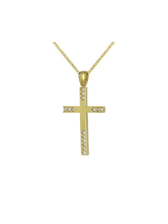 Damen Gold Kreuz 9K mit Kette